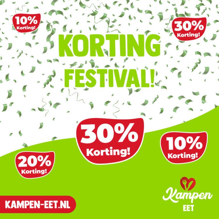 Korting festival op Kampen-eet.nl!