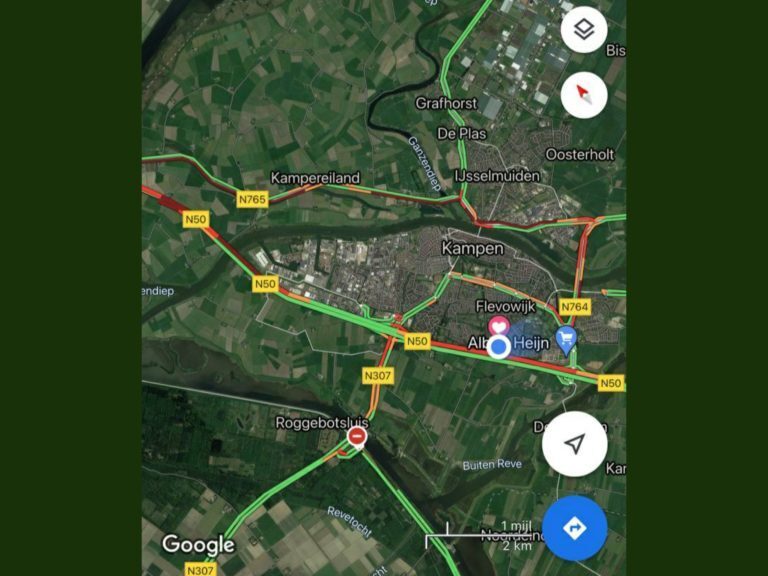 Ongeval N50 zorgt voor extra drukte op andere wegen in en rondom Kampen.