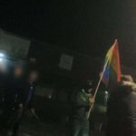 vandalisme regenboog vlag vervaagd