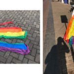 vernielde vlaggen