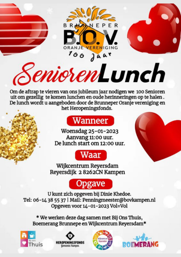 Gratis lunch Brunneper Oranje Vereniging