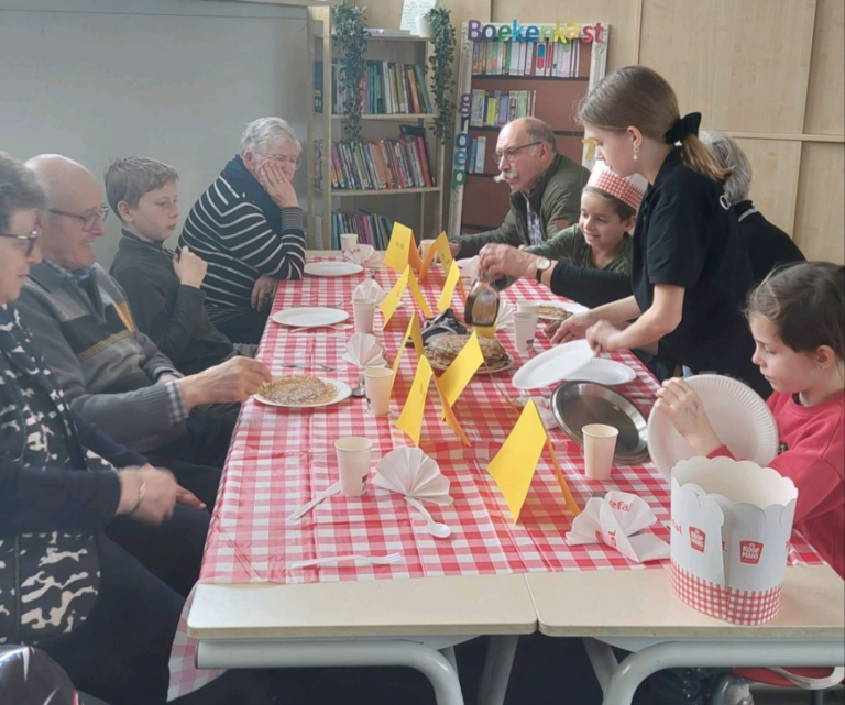 Grootouders en kinderen vieren samen Pannenkoekdag