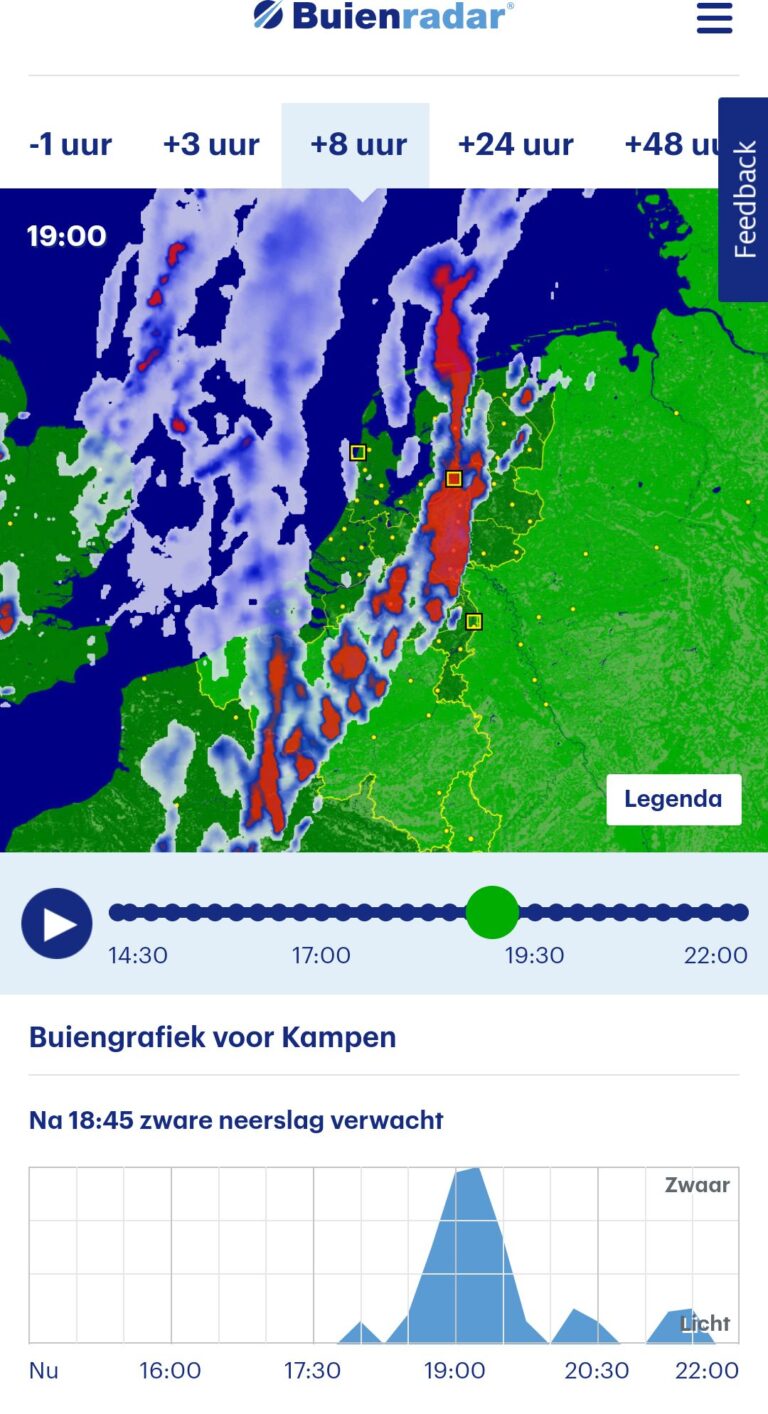 Stevige onweersbuien in aantocht